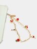 Beaded Phone Straps | Gold And Red Charm Chain Phone Strap Beaded Phone Straps Beaded Phone Straps