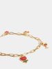 Beaded Phone Straps | Gold And Red Charm Chain Phone Strap Beaded Phone Straps Beaded Phone Straps