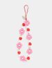 Beaded Phone Straps | Pink And Red Heart Flower Beaded Strap Beaded Phone Straps Beaded Phone Straps