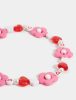 Beaded Phone Straps | Pink And Red Heart Flower Beaded Strap Beaded Phone Straps Beaded Phone Straps