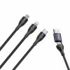 Cables | Rxuc23 Two-For-Three Fast Charging Cable Black Cables Black