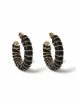 Jewellery |  Raffia Wrapped Black Hoop Earrings Jewellery Jewellery