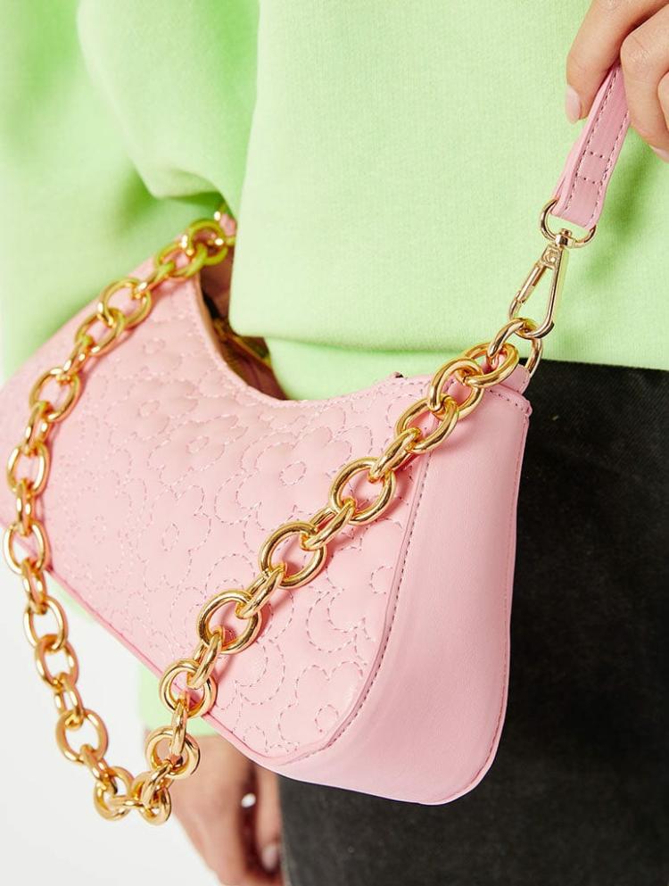 Bags | Zoe Pink Flower Quilt Chain Shoulder Bag Bags Bags