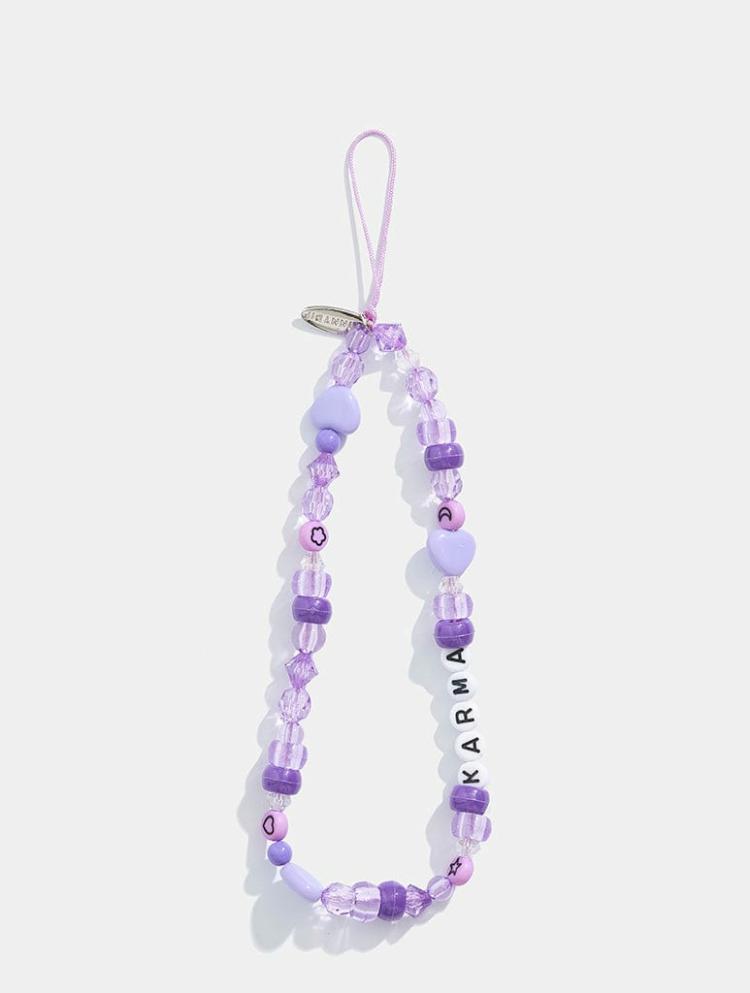 Beaded Phone Straps | Karma Purple Beaded Phone Strap Beaded Phone Straps Beaded Phone Straps