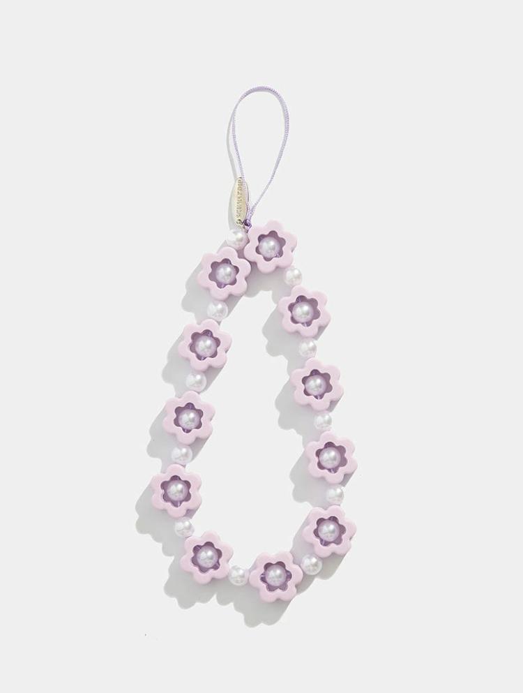 Beaded Phone Straps | Lilac Flower Beaded Phone Strap Beaded Phone Straps Beaded Phone Straps