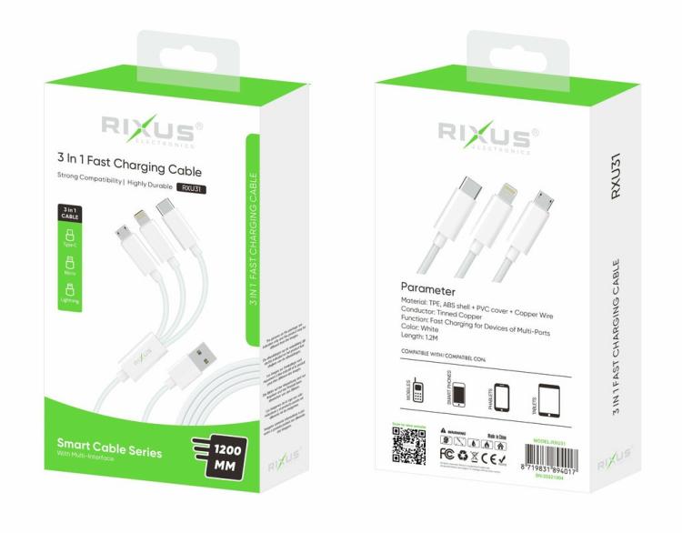 Cables | Rxu31 Usb Multi Cable Charge And Data Transmit 1.2M Cables Cables