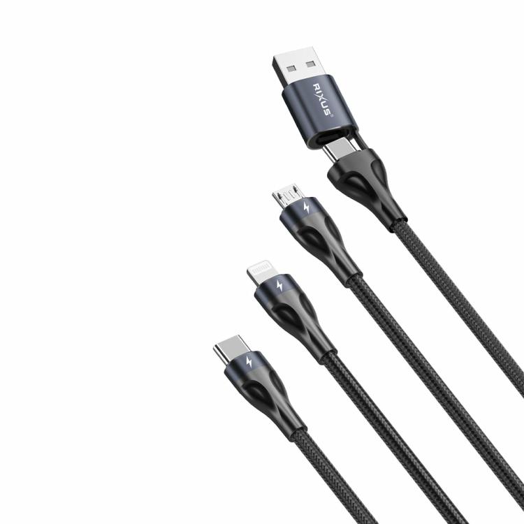 Cables | Rxuc23 Two-For-Three Fast Charging Cable Black Cables Black