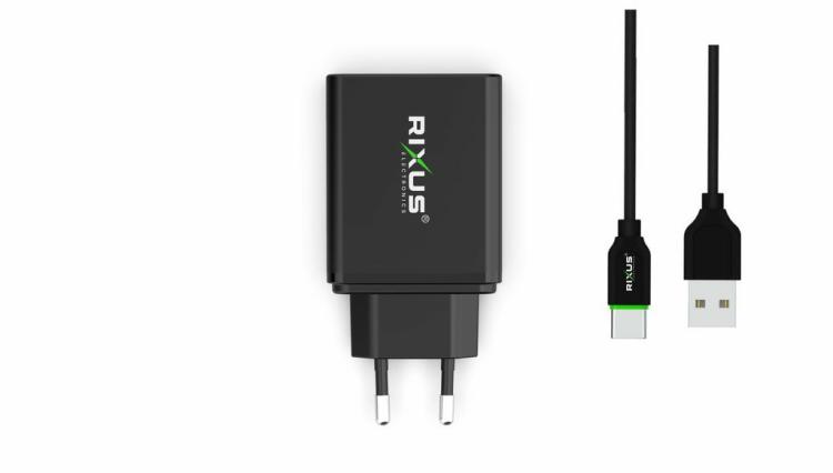 Chargers | Rx70B Dual Usb And Pd Charger With Usb To Type-C Cable Black Chargers Black