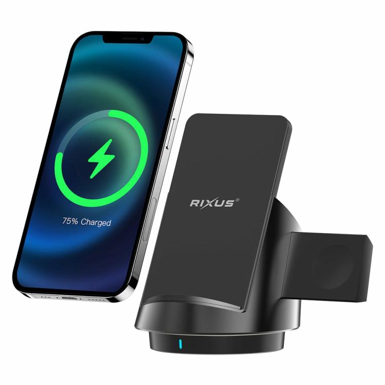 Chargers | Rxwc57 3 In 1 Wireless Fast Charger Stand Black Chargers Black