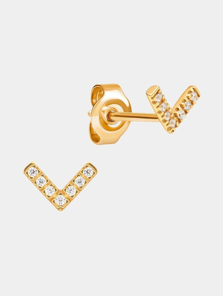 Jewellery |  V Shape Stud In Gold Jewellery Jewellery