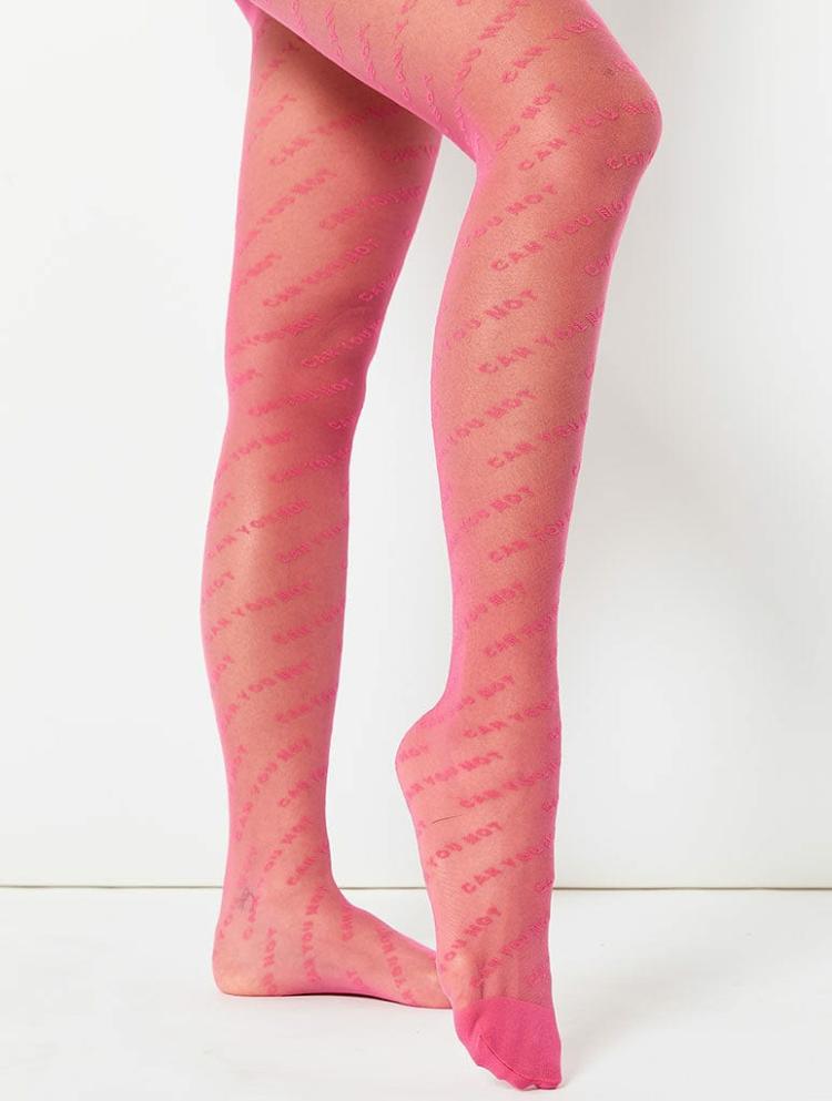 Socks & Tights | "Can You Not" Pink Printed Tights Socks & Tights Socks & Tights