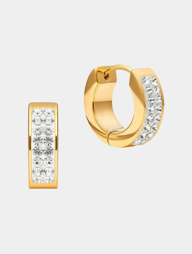 Jewellery |  Crystal Hoops In Gold Jewellery Jewellery